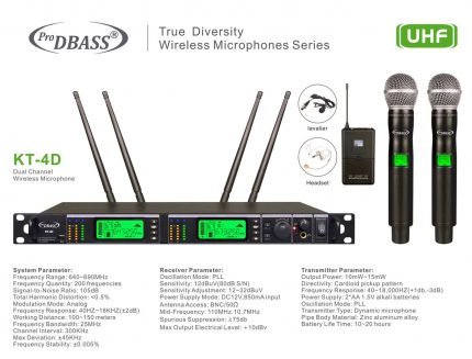 KT- 4D True Diversity Wireless Microphones Series